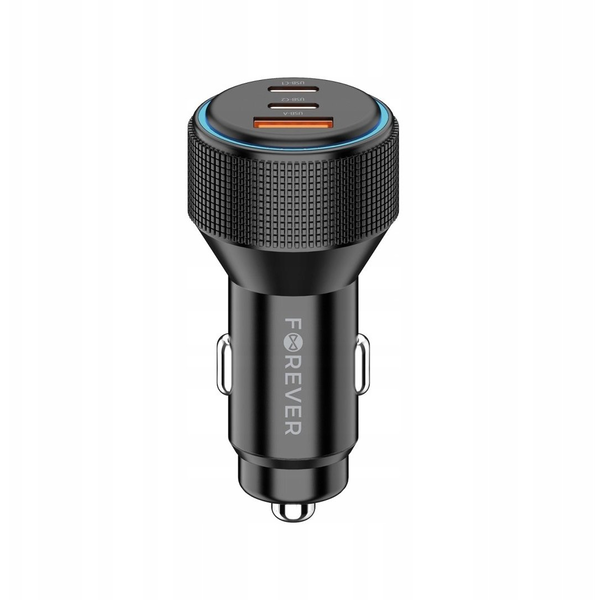 Forever ładowarka samochodowa PD QC CC-07-66ACC 1x USB-A 2x USB-C 66W czarna