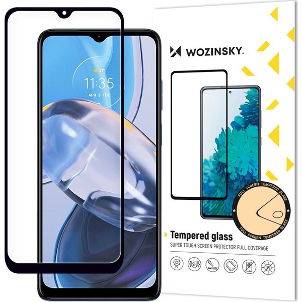  Wozinsky Wozinsky Full Glue szkło hartowane Motorola Moto E22i / E22 na cały ekran z ramką czarny (case friendly)