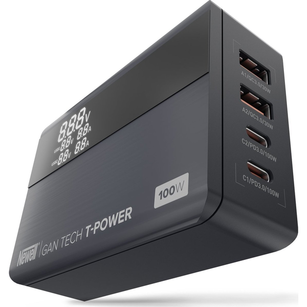Nabíječka 2x USB-C + 2x USB Newell GaN Tech 100W QC