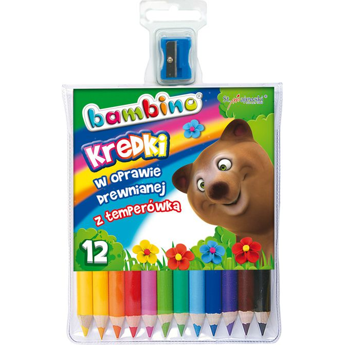 Bambino: Jumbo színes ceruza 12db-os szett hegyezővel (5903235000249)