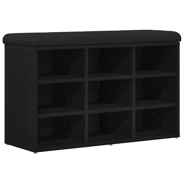 Banco De Almacenamiento Negro Roble 80x30x48 Cm Madera Ingenierizada V3531 Unico / Negro