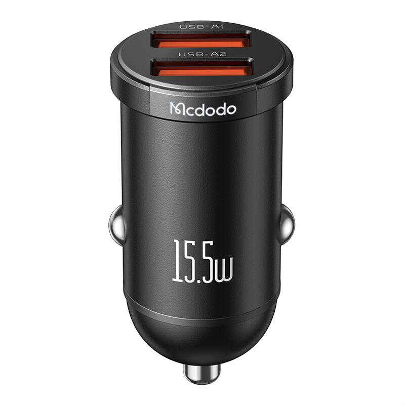 Mcdodo 2x USB-A Autós töltő 15.5W - Fekete (CC-2950)