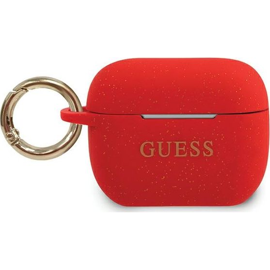Guess Etui ochronne GUACAPSILGLRE Silicone Glitter do AirPods Pro czerwone 