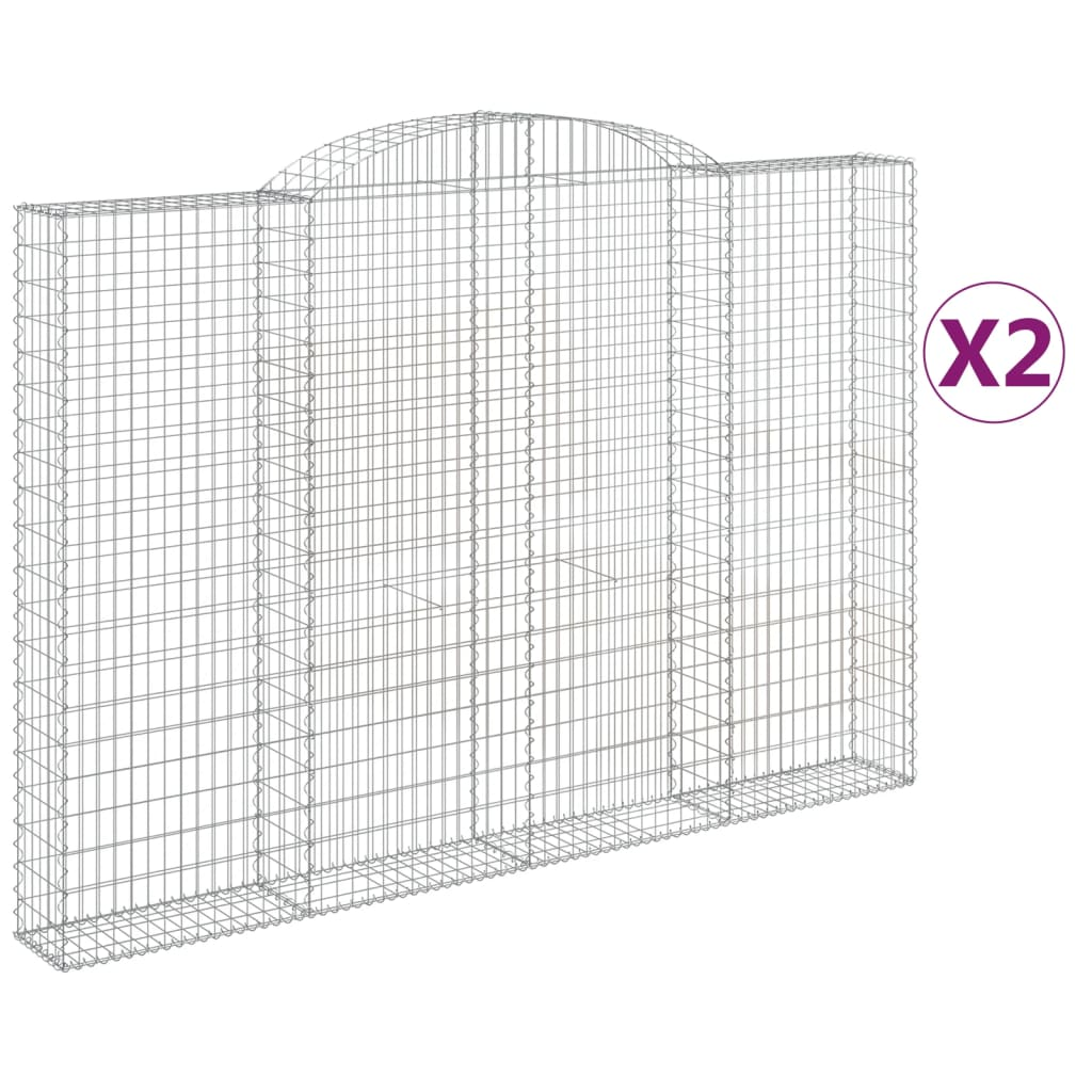 2 db íves horganyzott vas gabion kosár 300 x 30 x 200/220 cm (3146611)