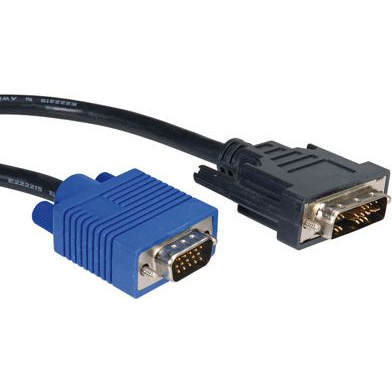 Value VGA Csatlakozókábel VGA 15 pólusú dugó, DVI alj, 12+5 pólusú Csatlakozódugó 3.00 m Fekete 11.99.5430 reteszelhető VGA kábel