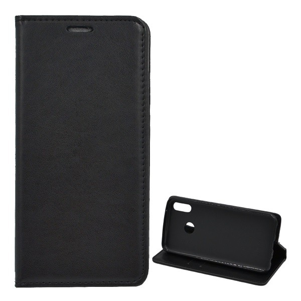 Tok álló, bőr hatású (FLIP, oldalra nyíló, asztali tartó funkció) FEKETE [Huawei Y9 2019 (Enjoy 9 Plus)] (5996457874668)