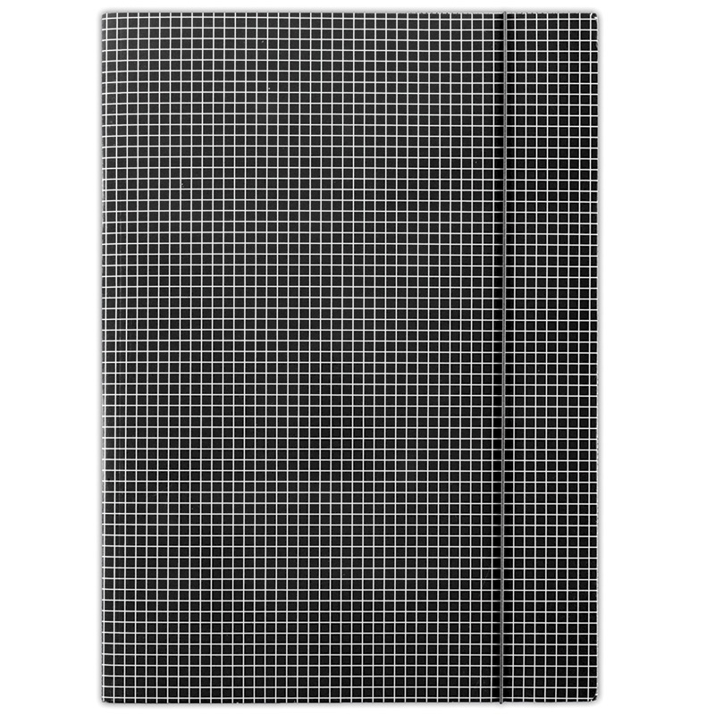 Donau A4 Karton Gumis Mappa - Fekete kockás (FEP01)