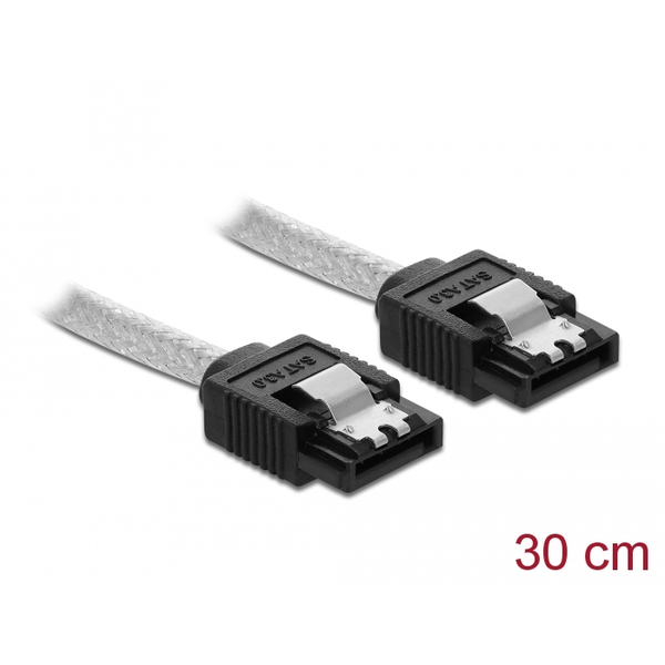 Delock SATA 6 Gb/s Kabel 30 cm transparent
