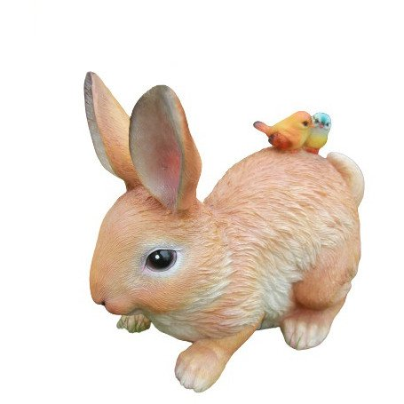 DECORAT RABBIT WITH BIRDS 31X17.5X23.5CM