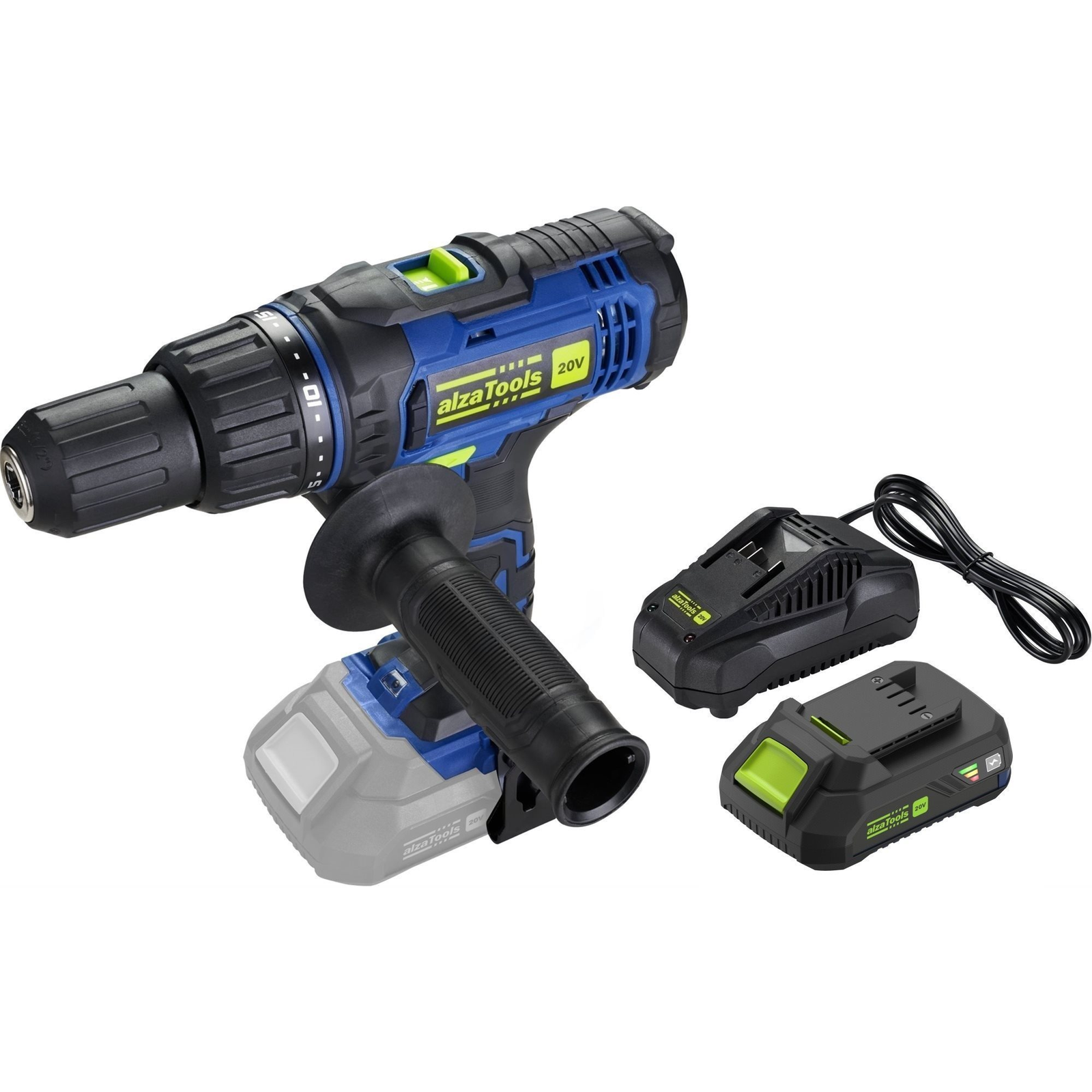 AlzaTools CHD20V BatteryONE 20V + 2,4A töltő + 2Ah akkumulátor (BUNATPT002)