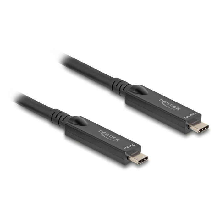 Delock Aktív optikai USB-C 8K Video + adat + PD kábel 15 m (84258) (84258)