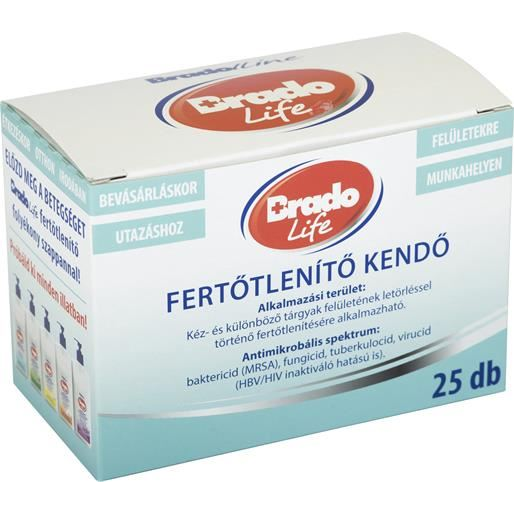 Bradolife fertőtlenítő kendő 25db (16033) (brado16033)