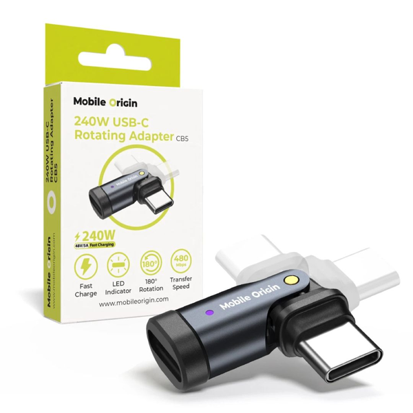 Otočný adaptér 240W USB-C CB5 Adaptér s otočným konektorem USB-C