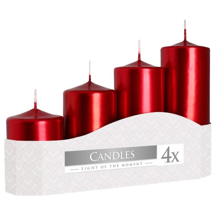 BISPOL Adventi Lépcsőzetes Metálpiros 105g / 135g / 170g / 200g (5906927390048)