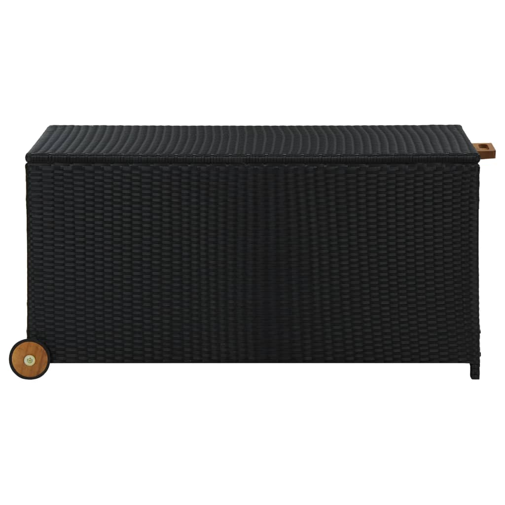 fekete polyrattan kerti tárolóláda 120 x 65 x 61 cm (310089)