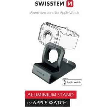 Soporte Escritorio Cargador Magsafe Apple Watch Aluminio Swissten Gris