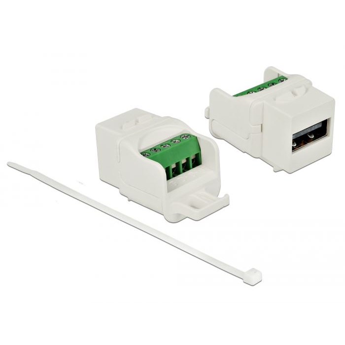 Delock Keystone modul USB 2.0 A anya sorkapocs modul fehér (86376) (d86376)