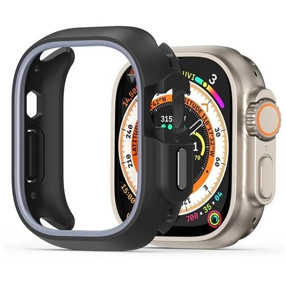 Dux Ducis BAMO Apple Watch Ultra 2 49mm műanyag óravédő keret sötétszürke (GP-154354)