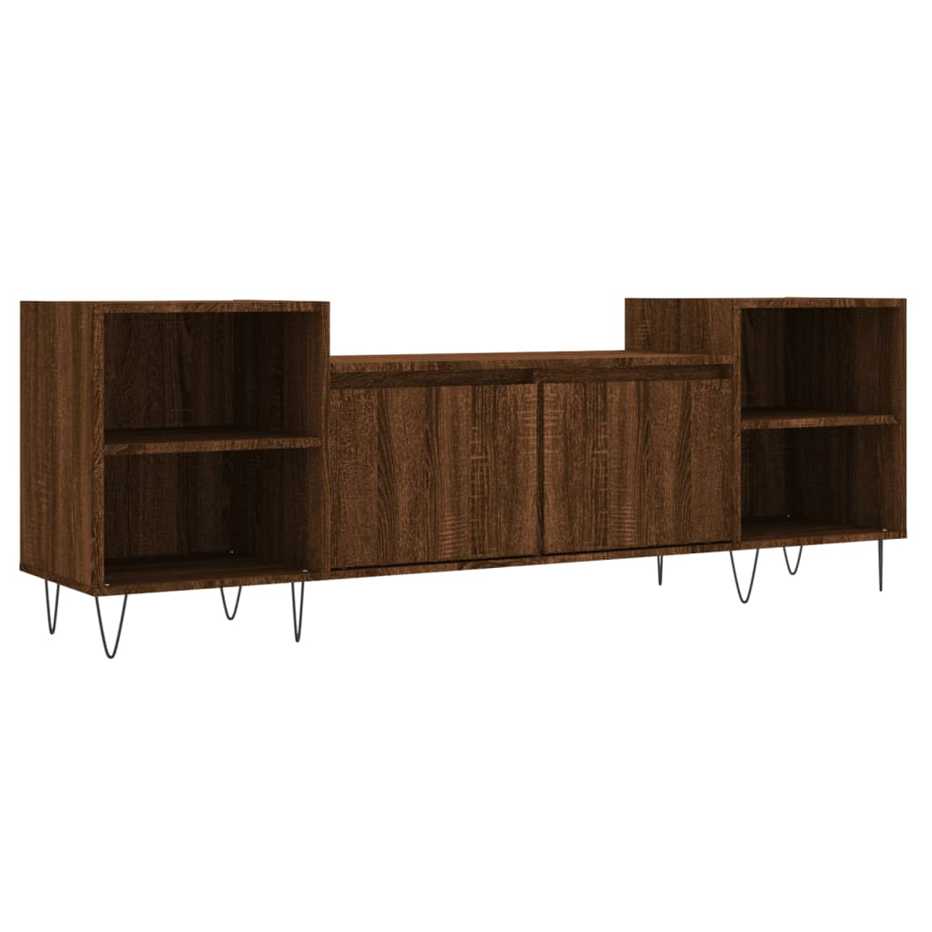 barna tölgyszínű szerelt fa TV-szekrény 160x35x55 cm (831347)