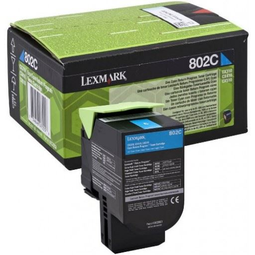 Lexmark 802C tonerpatron 1 stk Original Blå