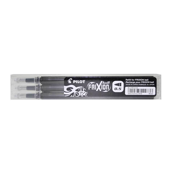 Pilot Frixion 0,5mm 3db-os fekete rollertoll betét (BLS-FR5-B-S3)