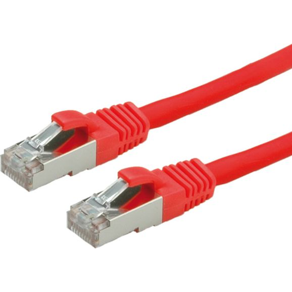 Propojovací kabel Cat. 6 (třída E) S/FTP (PiMF), LS0H, červený, 0,5 m
