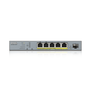 Zyxel GS1350-6HP-EU0101F мрежов суич Управляем L2 Gigabit Ethernet (10/100/1000) Захранване по Ethernet (PoE) Сив