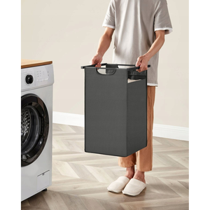 Kosz na pranie Vasagle Pralnia 2 przedziały, kosza na pranie z 2 półkami, sorter pralni, rozszerzona torba do prania i odłączona, na torbę 46 litrów, d