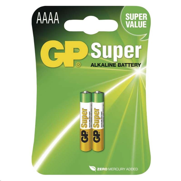Комплект 2 батерии, GP, алкални, LR6, 25 A, 525 mAh, B1306, многоцветни