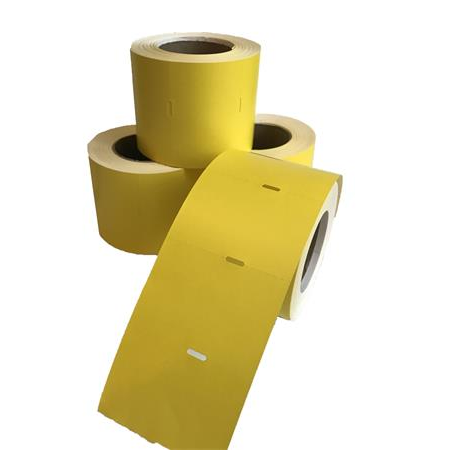 Polccímke, thermo, 38×55 mm, nem öntapadó, 600 db/tekercs, sárga (ISPC3855S)