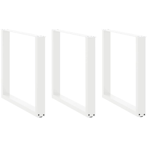 Picioare măsuță cafea în formă U 3 buc alb 80x(72-73) cm oțel