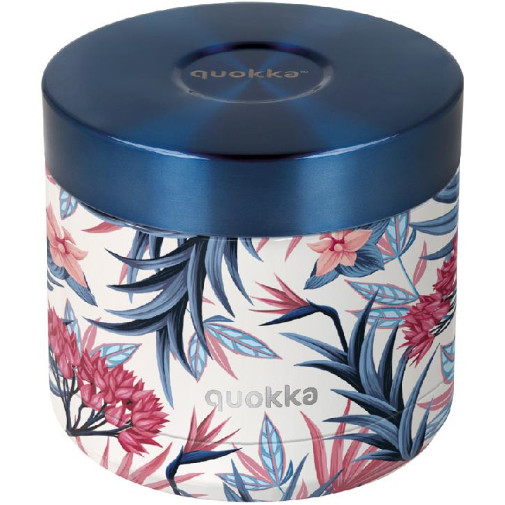 Quokka Nerezová dóza na jídlo Whim Blue Garden, 600 ml (Q40112)