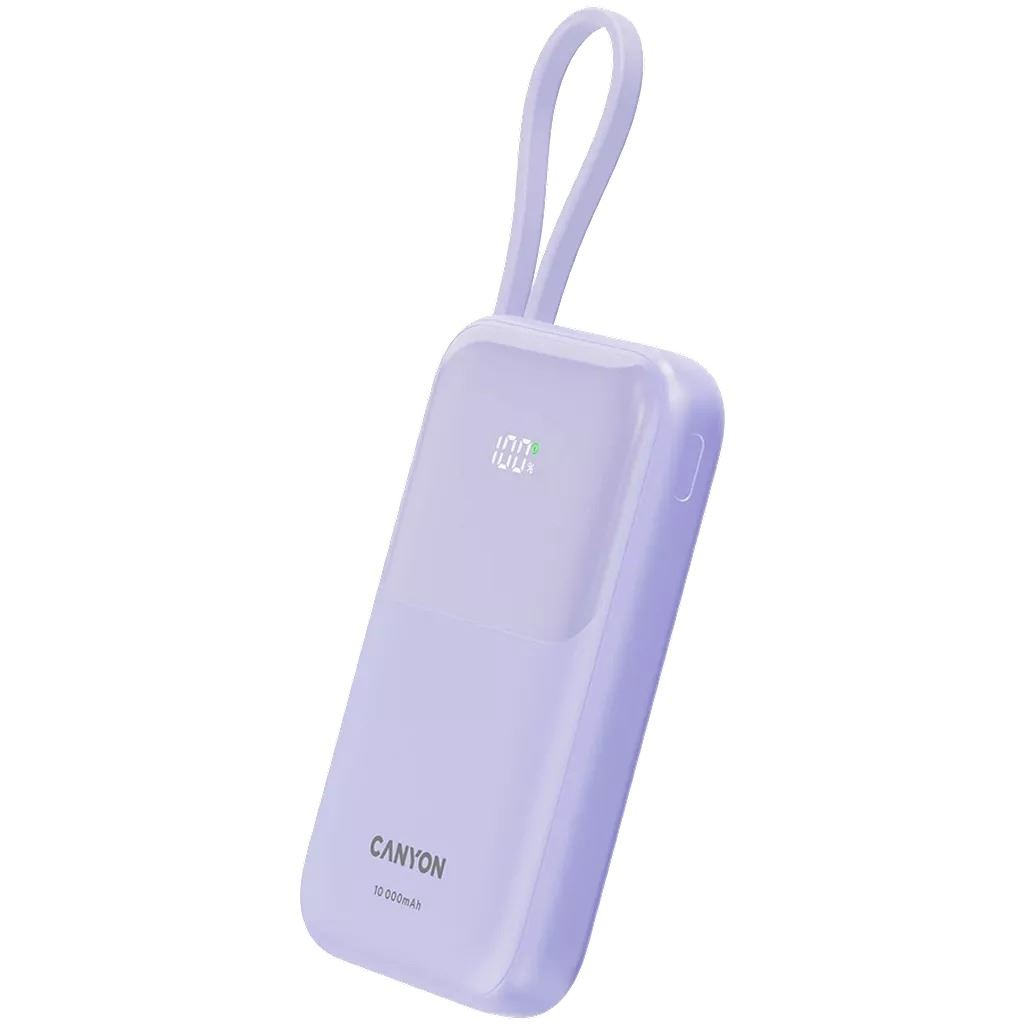 Canyon OnPower 101 10000mAh Power Bank beépített kábellel lila (CNS-CPB101PU) (CNS-CPB101PU)