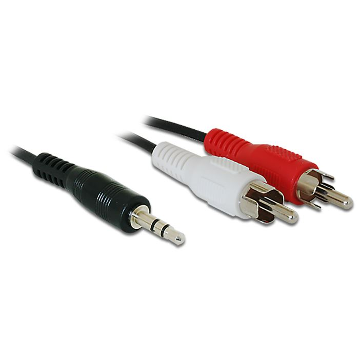 Delock audio kábel, DC jack 3.5 mm apa > 2x RCA apa, 1.5 m (de84000)