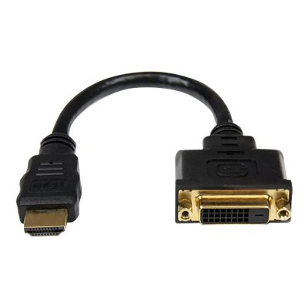 StarTech.com HDMI Male to DVI Female Adapter - 8in - 1080p DVI-D Gender Changer Cable (HDDVIMF8IN) - video adapter - HDMI / DVI - 20.32 cm (HDDVIMF8IN)