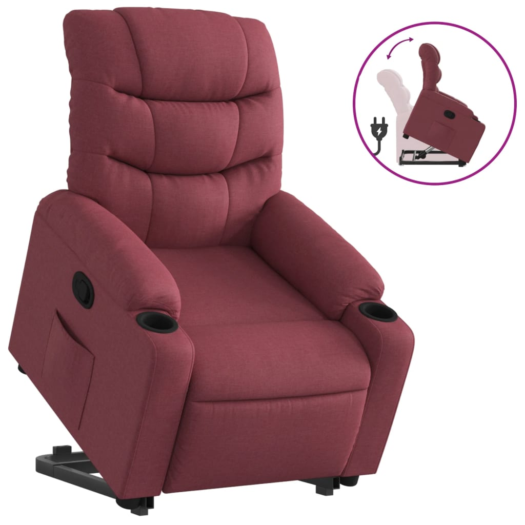 bordó szövet felállást segítő dönthető fotel (3206648)
