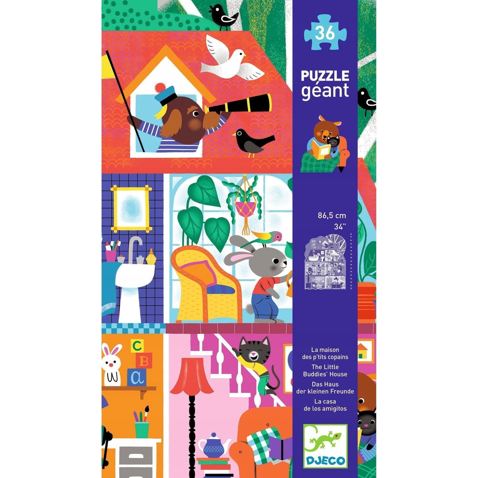 Óriás puzzle - A Kisbarátok Háza, 36 db-os - The Little Buddies' House (DJ07169)