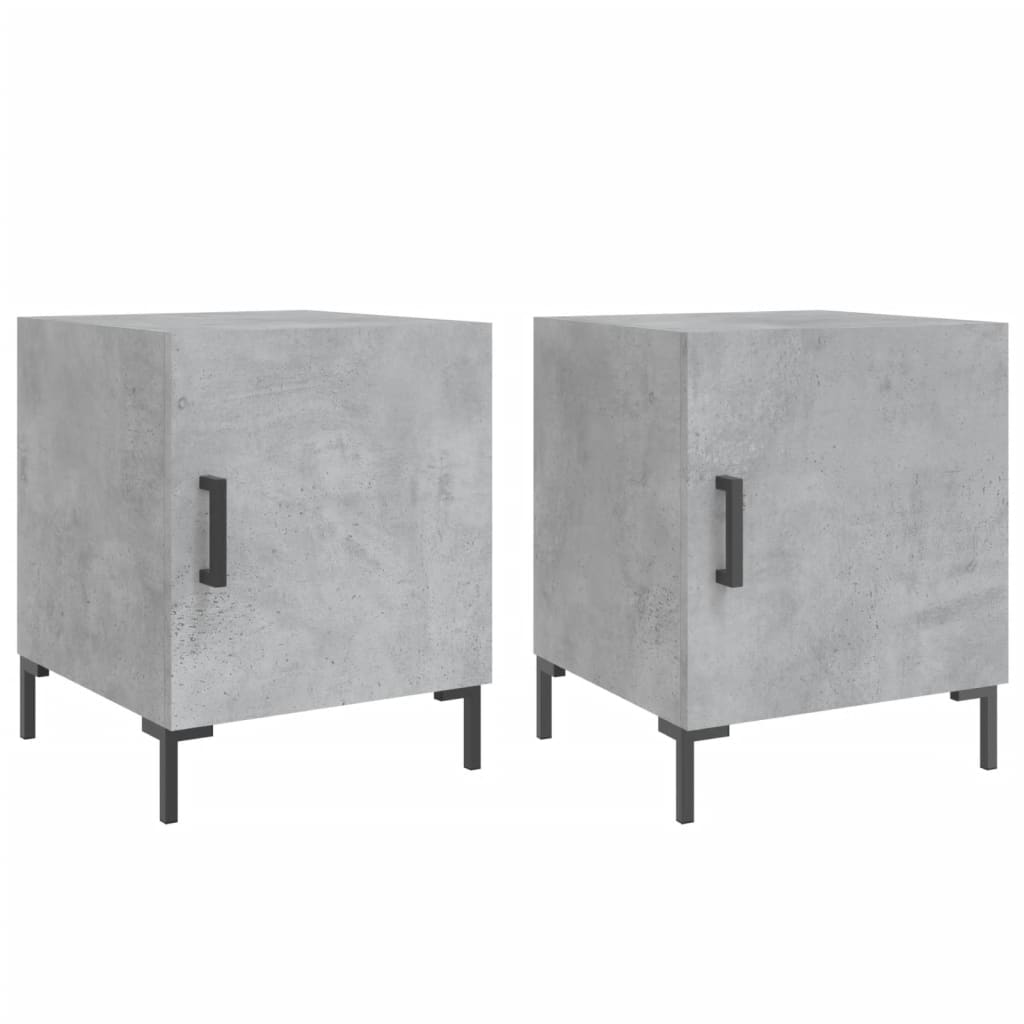 2 db betonszürke szerelt fa éjjeliszekrény 40 x 40 x 50 cm (827573)