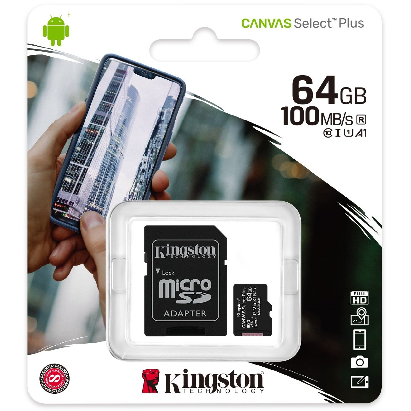 Kingston Technology Canvas Select Plus 64 GB MicroSDXC UHS-I Trieda 10 (SDCS2/64GB)