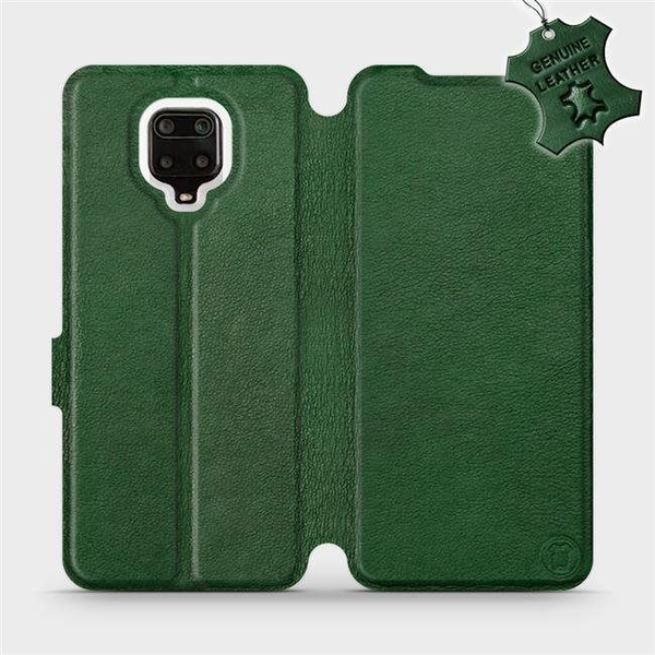 Flip case for Xiaomi Redmi Note 9 Pro - Green - leather - Green Leather