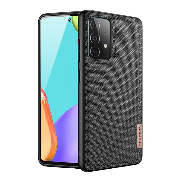 DUX DUCIS FINO szilikon telefonvédő (műanyag belső, közepesen ütésálló, rács minta) FEKETE [Samsung Galaxy A32 5G (SM-A326)] (5996591046280)