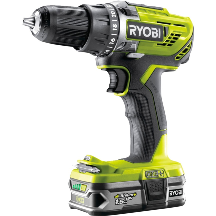 Ryobi R18DD3-215S 18V Akkumulátoros fúró-csavarozó + 2x 1.5Ah Akku + Töltő (5133003774)