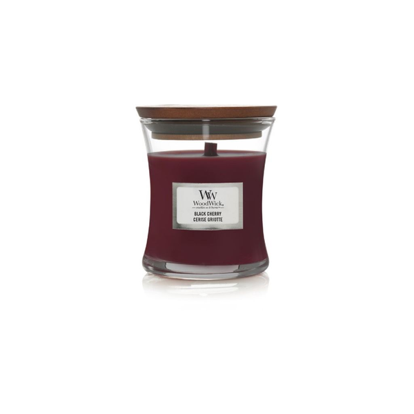 Ароматна свещ със среден буркан WoodWick, Черна череша