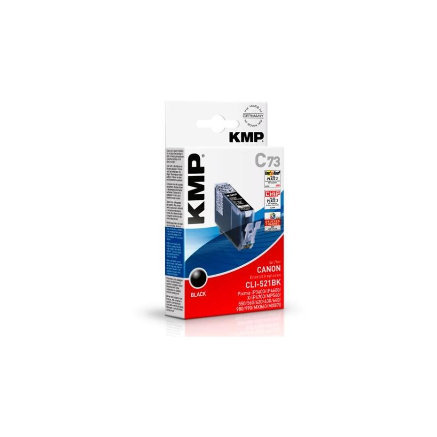 KMP (Canon CLI-521BK) Tintapatron Fotófekete - Chipes (1509,0001)