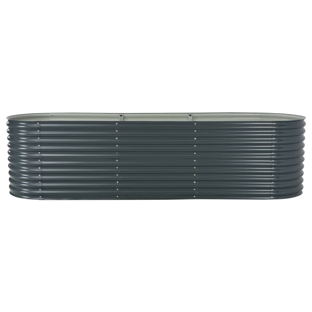 szürke horganyzott acél kerti magaságyás 320 x 80 x 81 cm (45522)