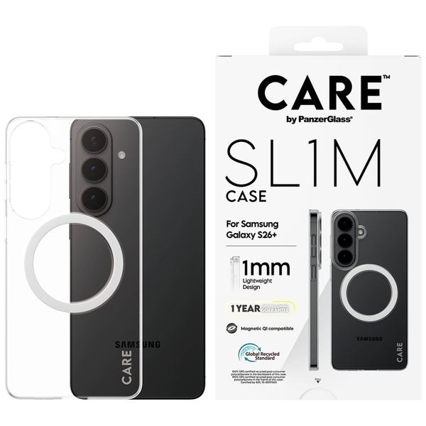 PanzerGlass CARE™ by ® SL1M Case Transparent w. Qi Samsung Galaxy S26+ custodia per cellulare 17 cm (6.7")
