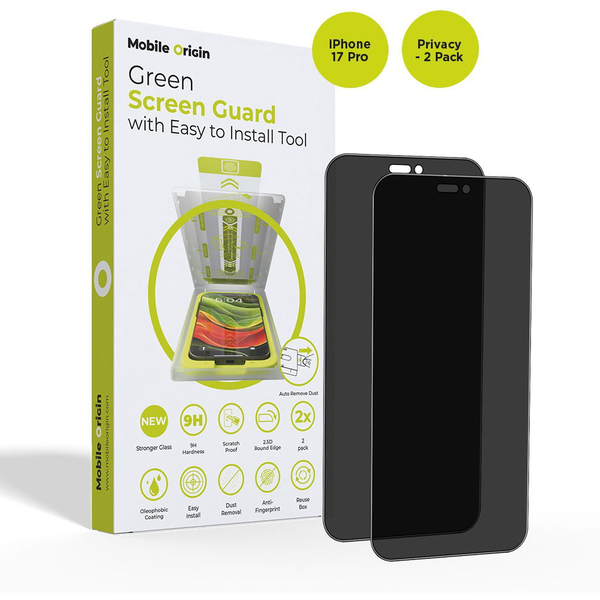 Mobile Origin Screen Guard Privacy With Easy Applicator 2 Pack iPhone 17 Pro üvegfólia