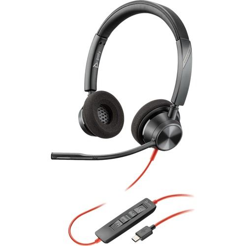 POLY Blackwire 3320 Headset Ledningsført Kontor/Callcenter USB Type-C Sort