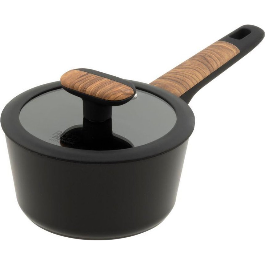 Resto MON 93186 Rozsdamentes Acél Lábas Üveg fedővel Ø 16cm 1,4L - Fekete (93186)