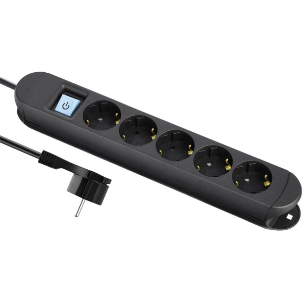 Maxtrack NV 57-1,5 L Elosztó kapcsolóval Fekete Védőérintkezős 1,5m